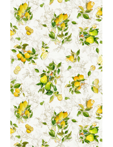 Lněný ubrus s potiskem Limoncello, 160x230 | TESSITURA TOSCANA TELERIE a