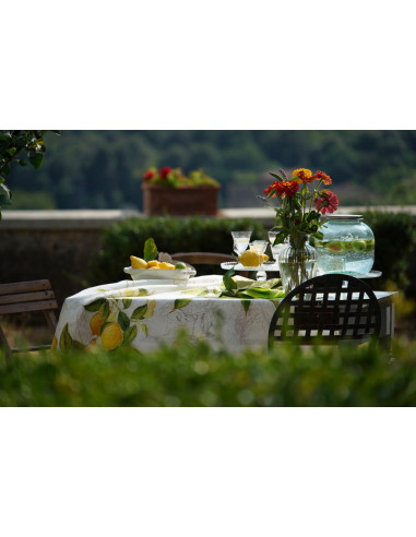 Tablecloth with print Limoncello, 140x170 | TESSITURA TOSCANA TELERIE - 3