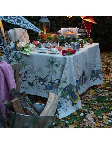 Lněný běhoun s potiskem Barnum, 50x170 |...