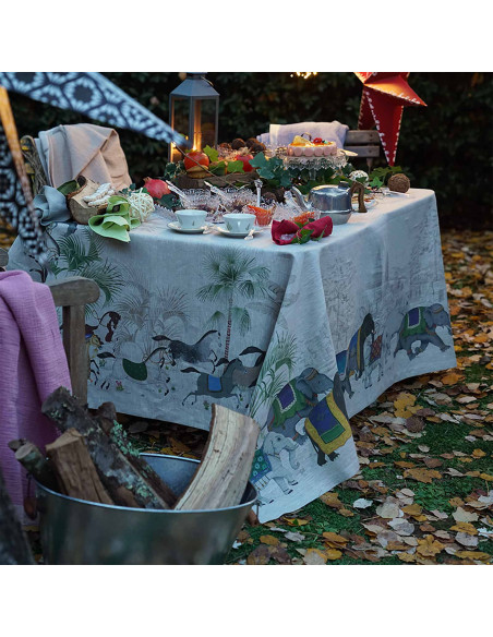 Lněný běhoun s potiskem Barnum, 50x170 | TESSITURA TOSCANA TELERIE