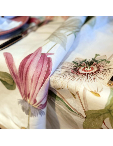 Tablecloth with print Granadilla, diameter 170 | TESSITURA TOSCANA TELERIE - 3