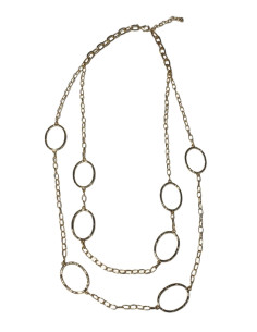 Necklace with chain and eyelets, gold | LORIANE - 1