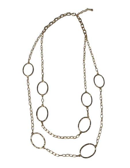 Náhrdelník řetízkový s oky, zlatý | LORIANE