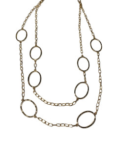 Necklace with chain and eyelets, gold | LORIANE - 1 2