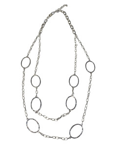 Náhrdelník řetízkový s oky, stříbrný | LORIANE