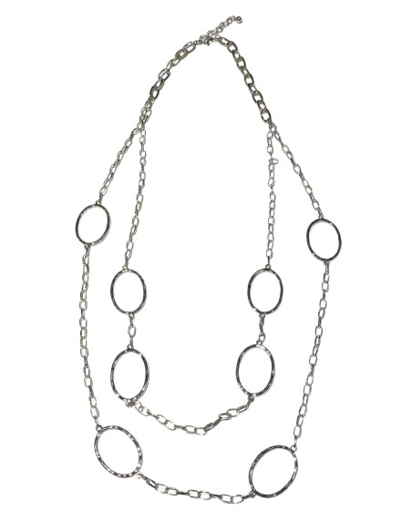 Náhrdelník řetízkový s oky, stříbrný | LORIANE