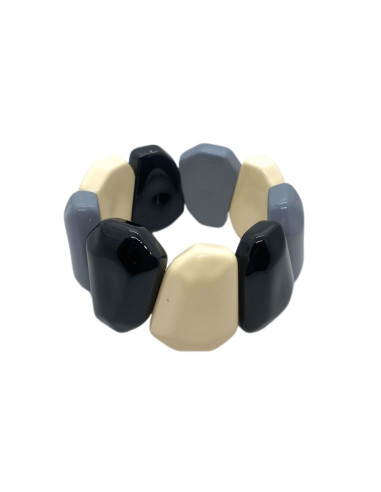 Bracelet with pebbles, black | LORIANE