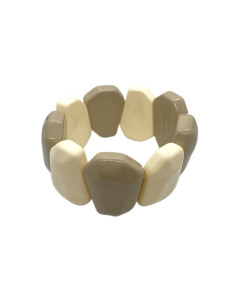 Náramek s oblázky, krémový | LORIANE