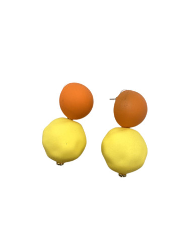 Earrings round, yellow | LORIANE