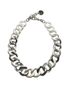 Chain necklace in pearl and silver | FRANCINE BRAMLI
