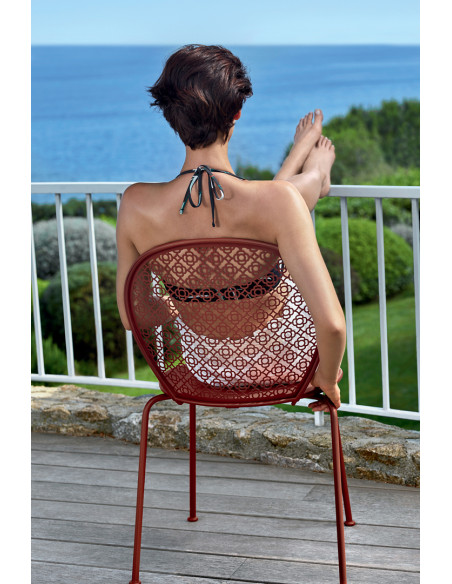 Zahradní kovová židle Lorette, stohovatelná | FERMOB