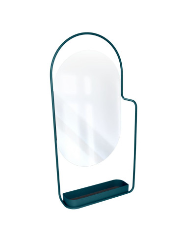 Nástěnné zrcadlo Itac s poličkou acapulco blue