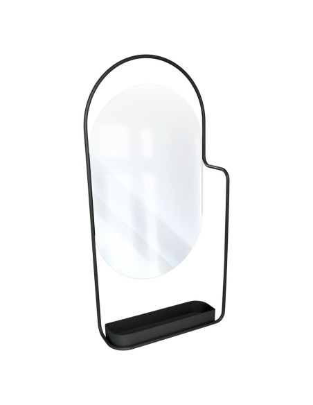 Nástěnné zrcadlo Itac s poličkou anthracite