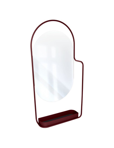 Nástěnné zrcadlo Itac s poličkou back cherry
