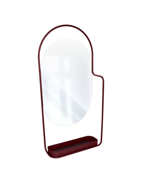 Nástěnné zrcadlo Itac s poličkou back cherry