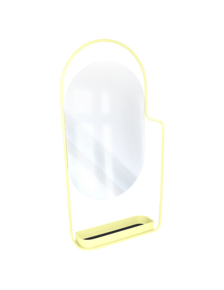 Nástěnné zrcadlo Itac s poličkou frosted lemon