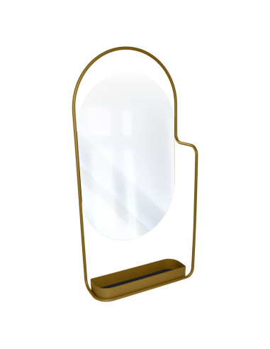 Nástěnné zrcadlo Itac s poličkou gingerbread