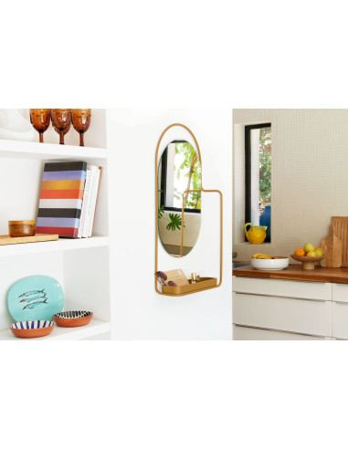 Nástěnné zrcadlo Itac s poličkou INDOOR | FERMOB b