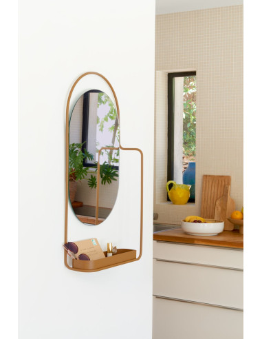 Nástěnné zrcadlo Itac s poličkou INDOOR | FERMOB a