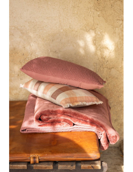 Pléd/ přehoz přes postel Maia Terracotta recyklé 140x200 | VIVARAISE