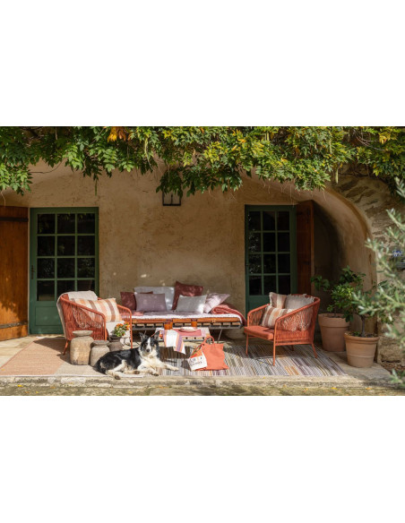 Pléd/ přehoz přes postel Maia Terracotta recyklé 140x200 | VIVARAISE