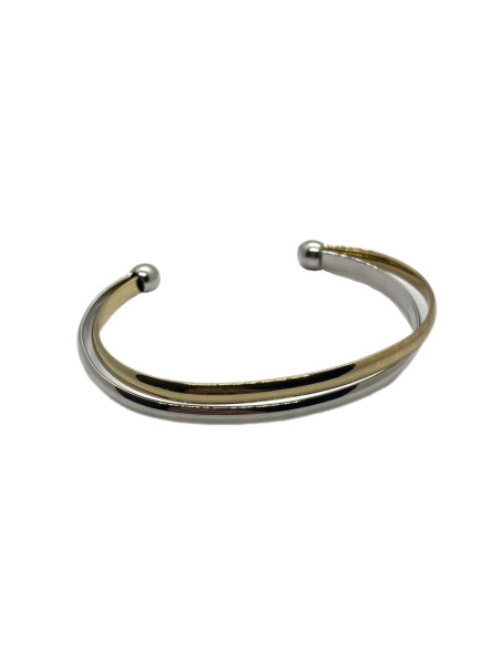 Náramek zlato-stříbrný, pevný | FRANCINE BRAMLI