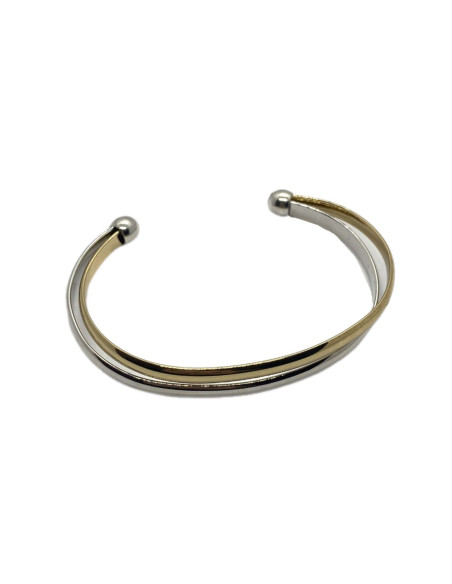 Náramek zlato-stříbrný, pevný | FRANCINE BRAMLI a