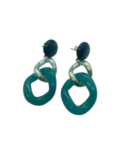Earrings with chain motif in turquoise | FRANCINE BRAMLI