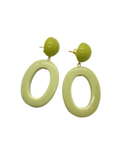 Náušnice oválné, světle zelené | FRANCINE BRAMLI