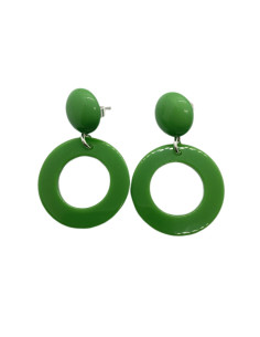 Náušnice kruhové, zelené | FRANCINE BRAMLI