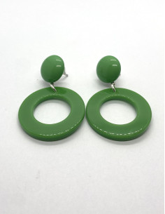 Náušnice kruhové, zelené | FRANCINE BRAMLI 2