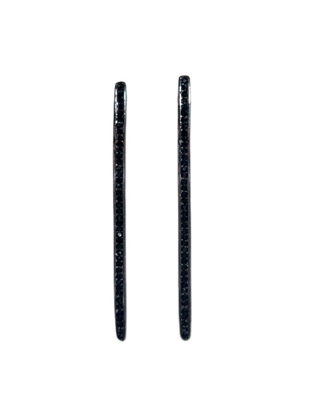 Náušnice černé s krystaly | FRANCINE BRAMLI