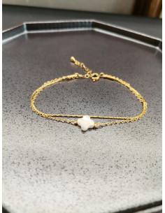 Řetízkový náramek s perleťovým čtyřlístkem | PIOU PIOU 2