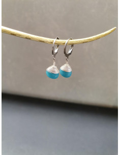 Náušnice s amazonitem ve tvaru kapky | PIOU PIOU