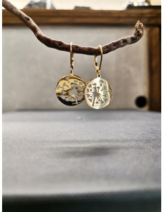 Náušnice kulaté zlaté s motivem pampelišky | PIOU PIOU - 1 2