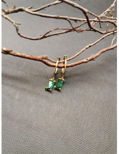 Náušnice s tmavě zeleným štrasem | PIOU PIOU 2