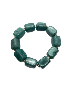 Náramek s hranatými korálky, zelený | dovoz Indie