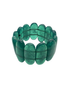 Náramek široký s oválky, zelený | dovoz Indie