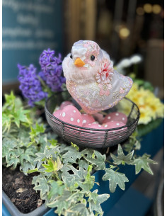 Závěsné, skleněné velikonoční vejce - růžové s puntíky | GOODWILL-1 2