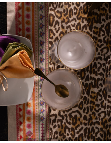 Běhoun na stůl s potiskem Jurta 45x170 | TESSITURA TOSCANA TELERIE c