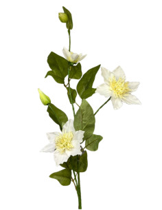 Umělá květina - Clematis s krémovými květy, 76cm