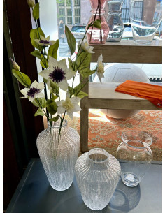 Umělá květina - Clematis s bílými květy a purpurovým středem, 76cm 2