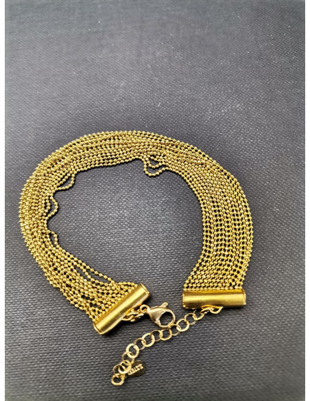 Víceřadý řetízkový náramek ve zlaté barvě | PIOU PIOU