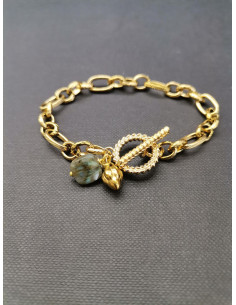 Řetízkový náramek s ověskem a labradoritem | PIOU PIOU - 1