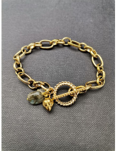 Řetízkový náramek s ověskem a labradoritem | PIOU PIOU - 1 2