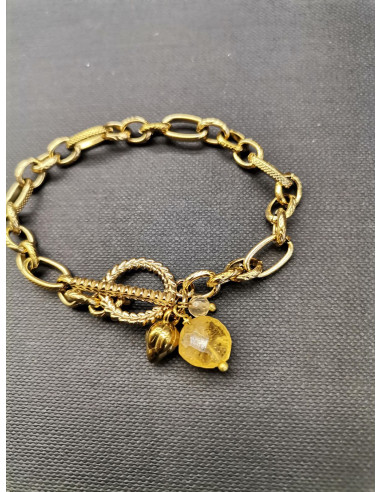 Řetízkový náramek s ověskem a citrínem | PIOU PIOU