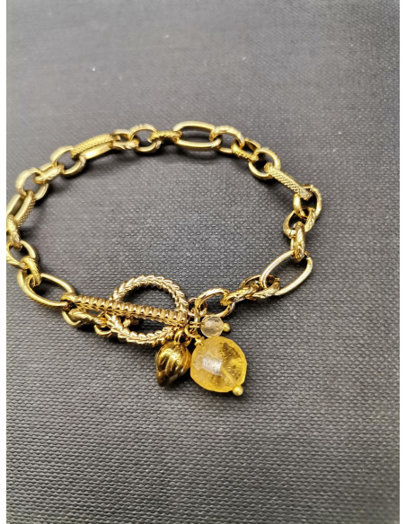 Řetízkový náramek s ověskem a citrínem | PIOU PIOU