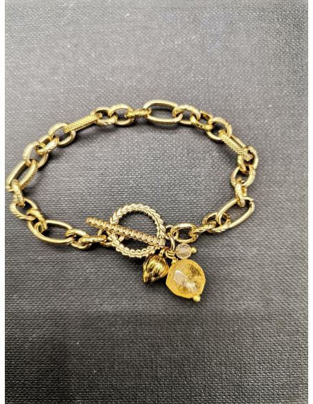 Řetízkový náramek s ověskem a citrínem | PIOU PIOU