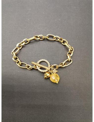 Řetízkový náramek s ověskem a citrínem | PIOU PIOU