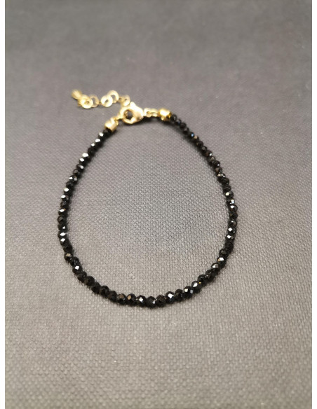 Náramek z drobných kamínků černého onyxu | PIOU PIOU